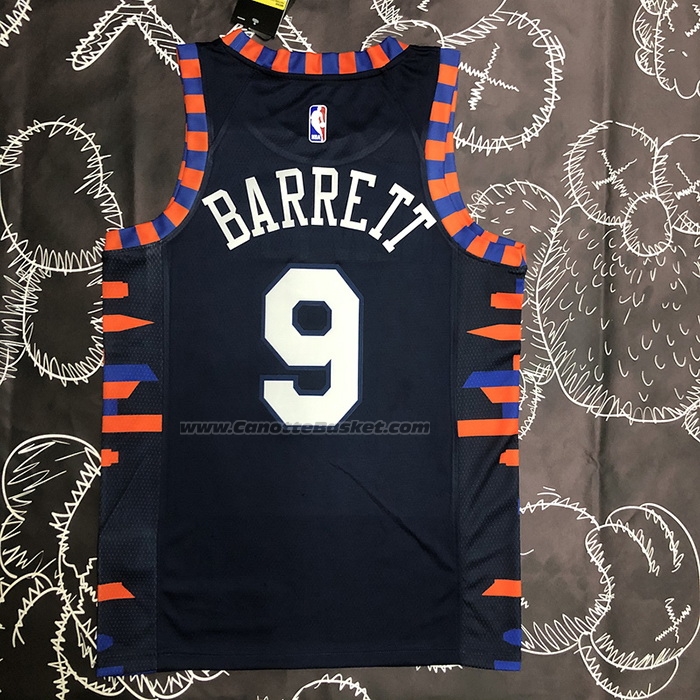 Maglia New York Knicks Rj Barrett NO 9 Citta Edition 2019-20 Blu